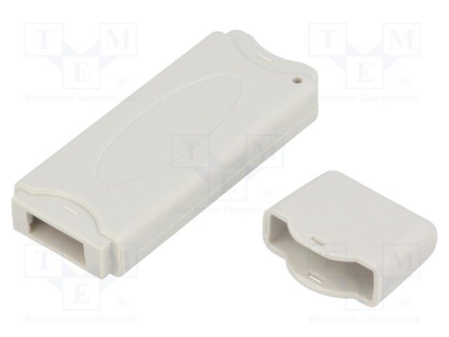 Enclosure: for USB; X: 23mm; Y: 71mm; Z: 8.7mm; ABS; grey; UL94HB