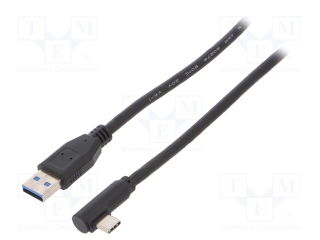 Cable; USB 1.1,USB 2.0,USB 3.0; USB A plug,USB C angled plug