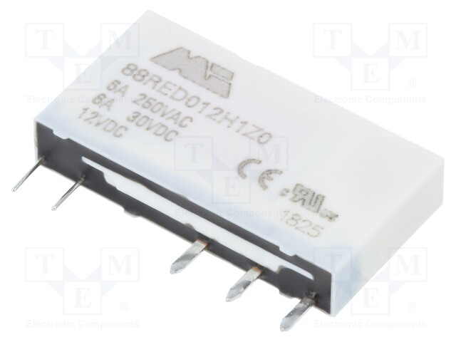 Relay: electromagnetic; SPDT; Ucoil: 12VDC; 6A/250VAC; 6A/30VDC; 6A