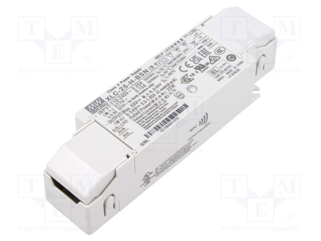 Power supply: switching; LED; 25W; XLC-25; -25÷85°C; OUT: 1