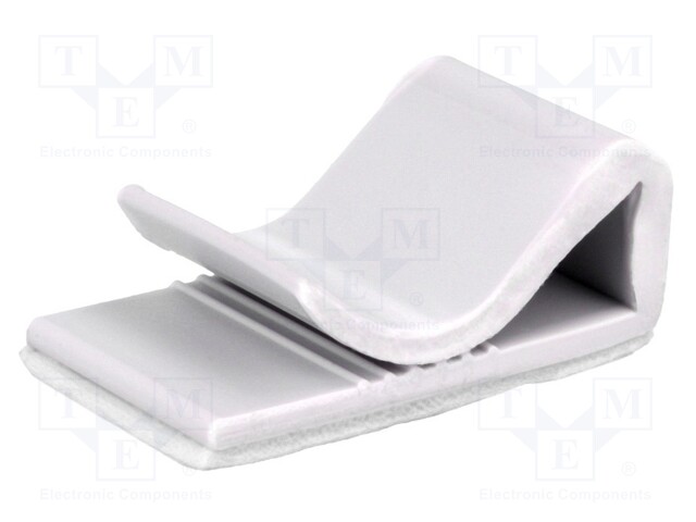 Self-adhesive cable holder; PVC; light grey