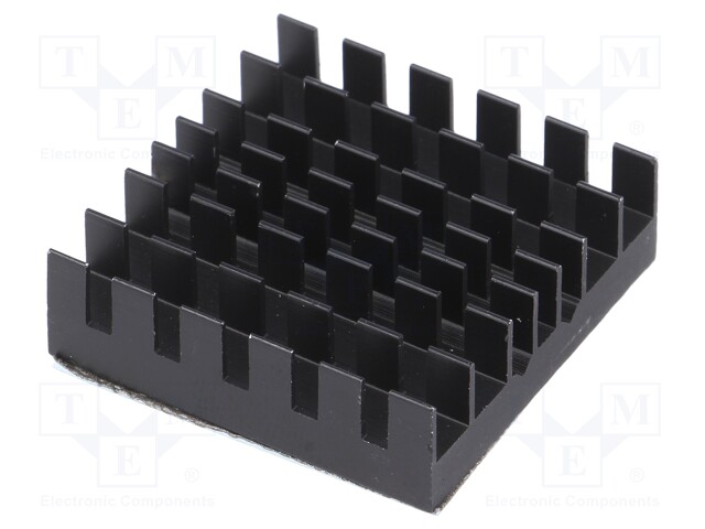 Heatsink: extruded; grilled; black; L: 30mm; W: 30mm; H: 9.5mm; 14°C/W