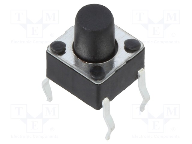 Tactile Switch, LPH Series, Top Actuated, Through Hole, Round Button, 160 gf, 50mA at 12VDC