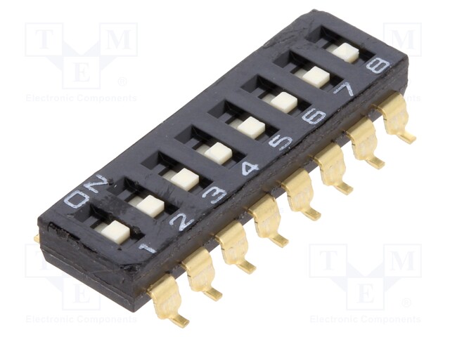 Switch: DIP-SWITCH; Poles number: 8; ON-OFF; 0.025A/24VDC; Pos: 2