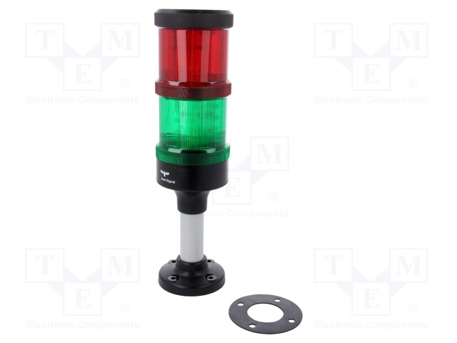 Signaller: signalling column; LED; red/green; Usup: 24VDC; IP66