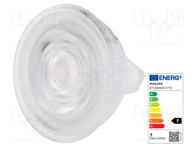 LED lamp; warm white; GU5,3; 12VAC; 621lm; 7W; 36°; 3000K; CRImin: 80