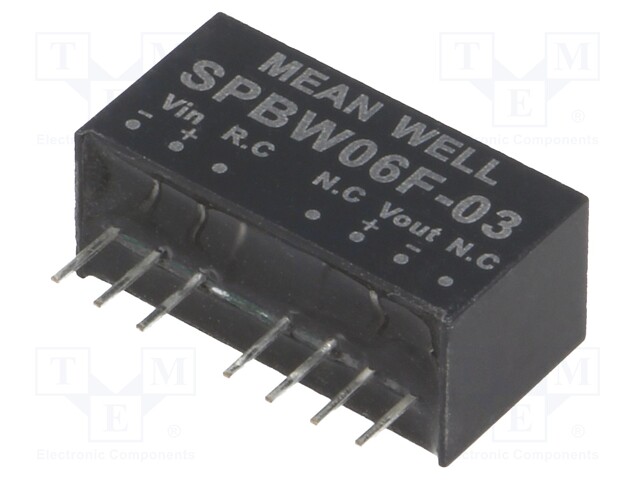 Converter: DC/DC; 6W; Uin: 9÷36V; 3.3VDC; Iout: 0÷1500mA; SIP8; 4.8g