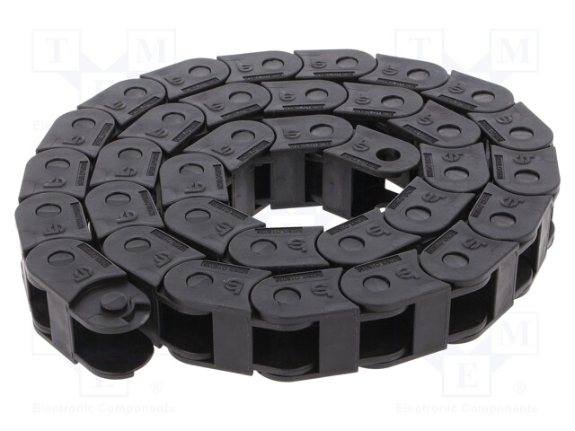 Cable chain; Series: Light; Bend.rad: 38mm; L: 986mm; Colour: black