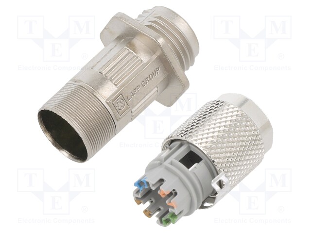 Plug; M12; PIN: 8; female; X code-ProfiNET; IDC; IP67; straight