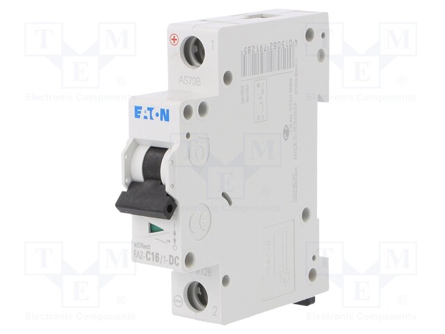 Circuit breaker; 250VDC; Inom: 16A; Poles: 1; DIN; Charact: C; 10kA