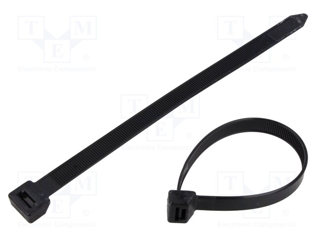 Cable tie; L: 230mm; W: 12.4mm; polyamide; 1.2kN; black; Ømax: 57mm