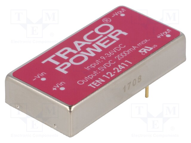 Converter: DC/DC; 12W; Uin: 9÷36V; 5VDC; Iout: 2000mA; 2"x1"; 30g