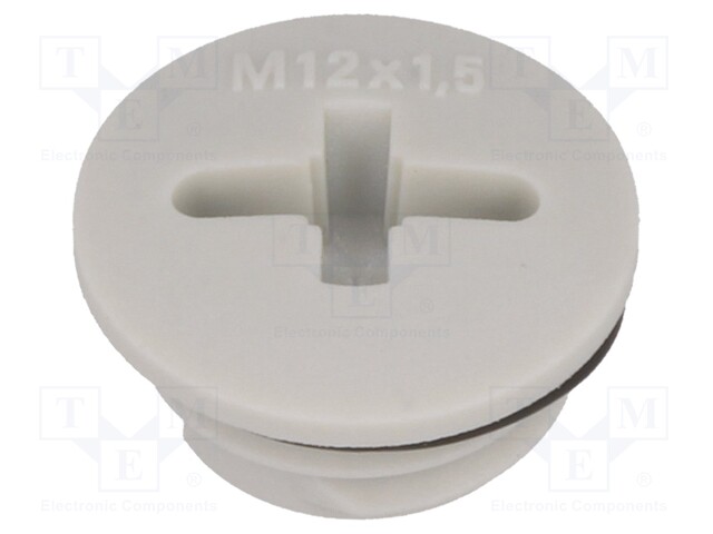 Stopper; M12; IP68; Mat: polyamide; light grey; with seal