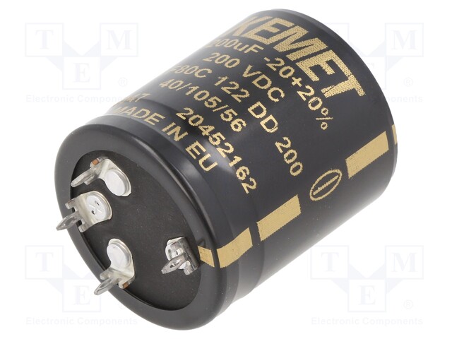 Capacitor: electrolytic; SNAP-IN; 1200uF; 200VDC; Ø35x40mm; ±20%