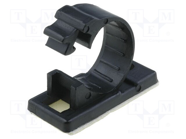 Screw down self-adhesive holder; 14mm; polyamide; black; UL94V-2