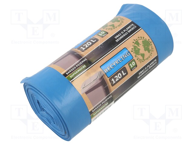 Trash bags; blue; 120l; 10pcs.