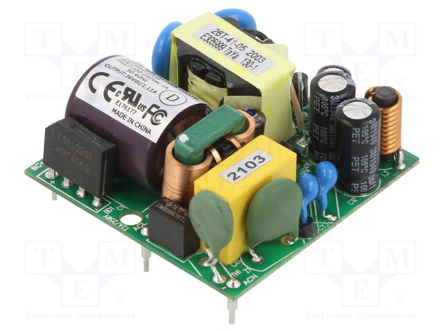 Converter: AC/DC; 40W; Uout: 36VDC; Iout: 1.11A; 90%; Mounting: PCB