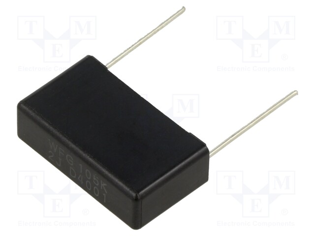 DC Film Capacitor, 1 µF, 630 V, Metallized PP, ± 10%, ECWFG Series, Radial Box