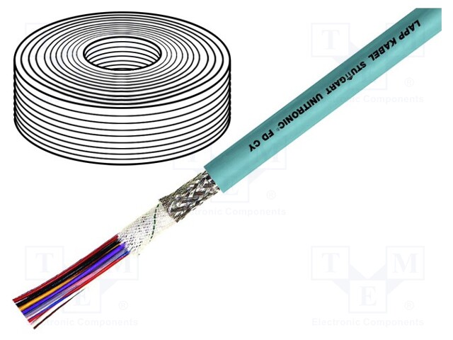 Wire: data transmission; UNITRONIC® FD CY; 7x0,14mm2; PVC; grey