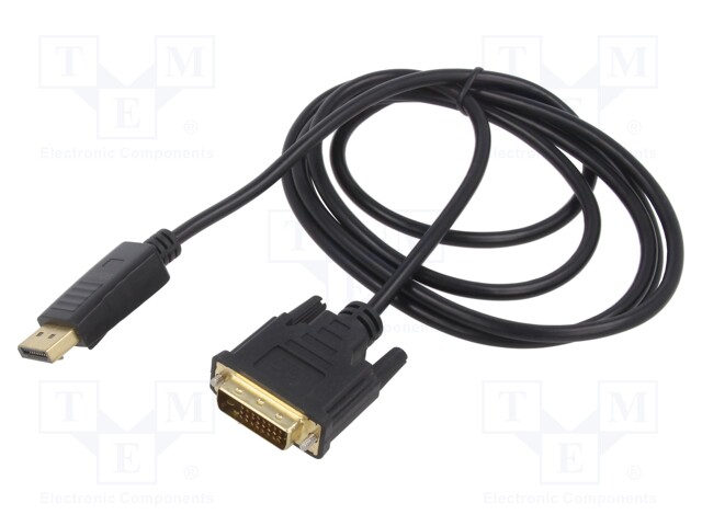 Cable; DisplayPort plug,DVI-D (24+1) plug; Len: 1.8m; black