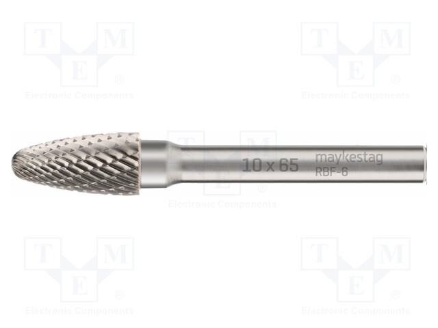 Rotary burr; Ø: 10mm; L: 65mm; metal; rod 6mm