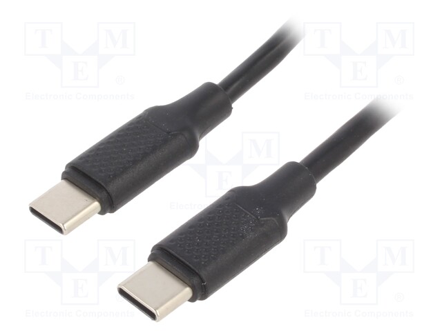 Cable; USB 2.0; USB C plug,both sides; 1.5m; black; 0.48Gbps; 100W