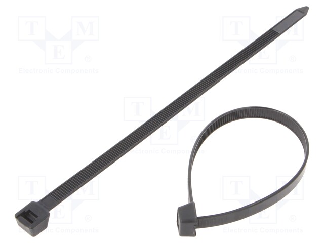 Cable tie; L: 200mm; W: 7.6mm; polyamide; 550N; black; Ømax: 51mm