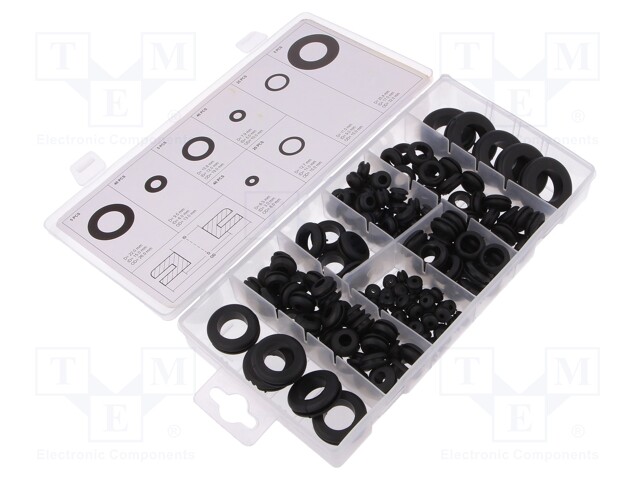 Kit: grommets; Mat: rubber; Pcs: 180