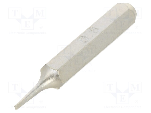 Screwdriver bit; slot; 0,8x0,25mm; Overall len: 27mm