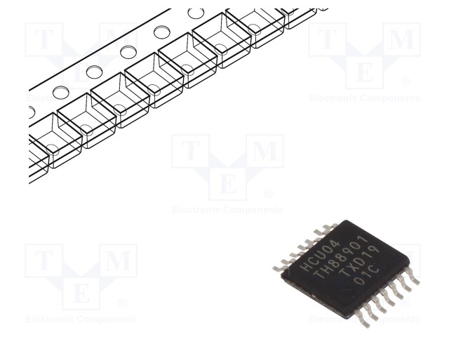 IC: digital; inverter; Channels: 6; IN: 1; SMD; TSSOP14; Series: HCU