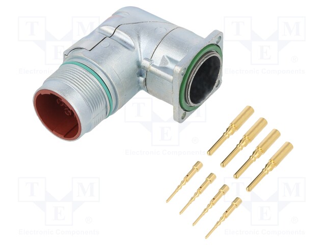 Connector: M23; socket; PIN: 8; male; crimped; angled 90°; 7A; IP65