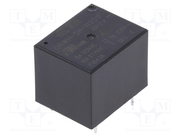 Relay: electromagnetic; SPDT; Ucoil: 12VDC; 10A/277VAC; 10A/28VDC