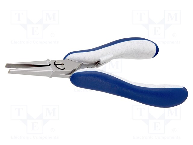 Pliers; flat,elongated,smooth gripping surfaces; ESD; 140mm