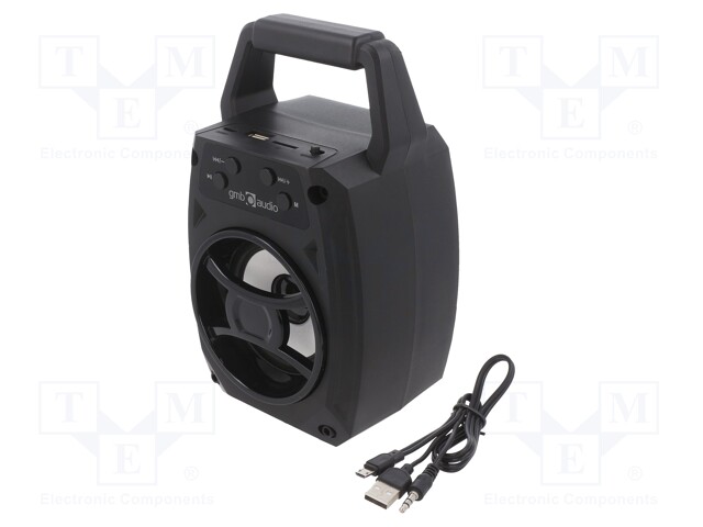 Speaker; black; Jack 3,5mm,microSD,USB A,USB B micro; 10m; 4h