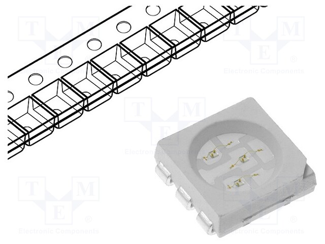 LED; SMD; 5060,PLCC6; blue; 2÷3lm; 800÷1000mcd; 5x5x1.6mm; 120°