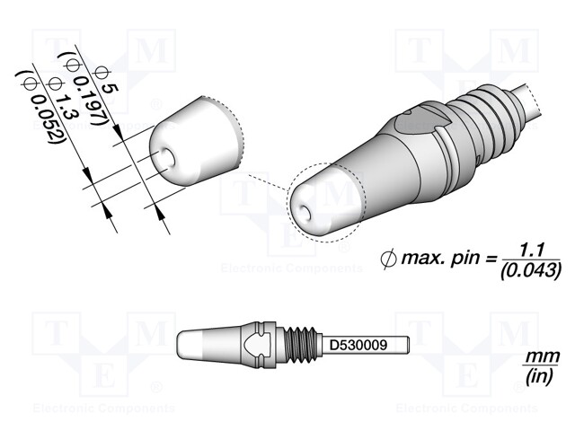 Tip: for desoldering irons; 5x1.3mm; JBC-DT530-A