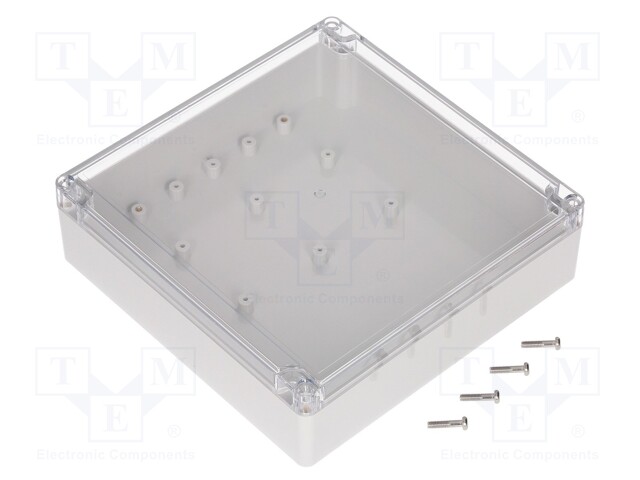 Enclosure: multipurpose; X: 190mm; Y: 190mm; Z: 55mm; polycarbonate