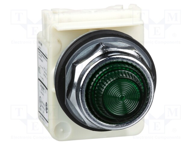 Control lamp; 30mm; 9001K; -25÷70°C; Ø30.5mm; 110÷120VAC; green