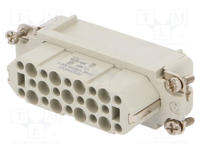 Connector: HDC; contact insert; female; C146,heavy|mate D; PIN: 25