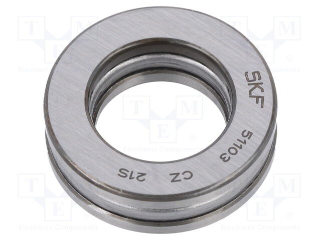 Bearing: ball; thrust single direction; Øint: 17mm; Øout: 30mm