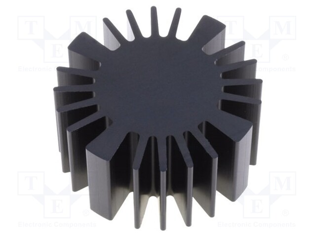 Heatsink; LED; Ø: 50mm; H: 25mm; Colour: black