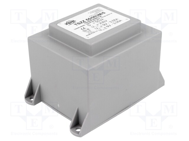 Transformer: encapsulated; 55VA; 230VAC; 9V; 9V; 3.05A; 3.05A; IP00