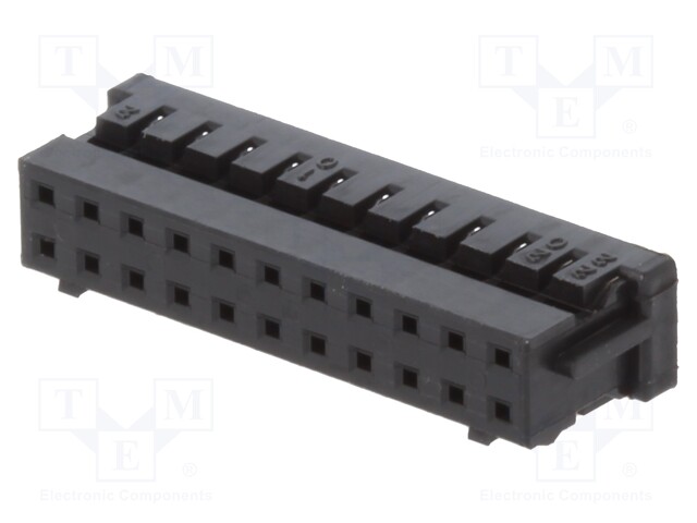 Plug; wire-board; female; DF11; 2mm; PIN: 22; w/o contacts; straight