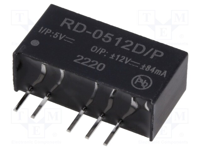 Converter: DC/DC; 2W; Uin: 4.5÷5.5V; Uout: 12VDC; Uout2: -12VDC; SIP7