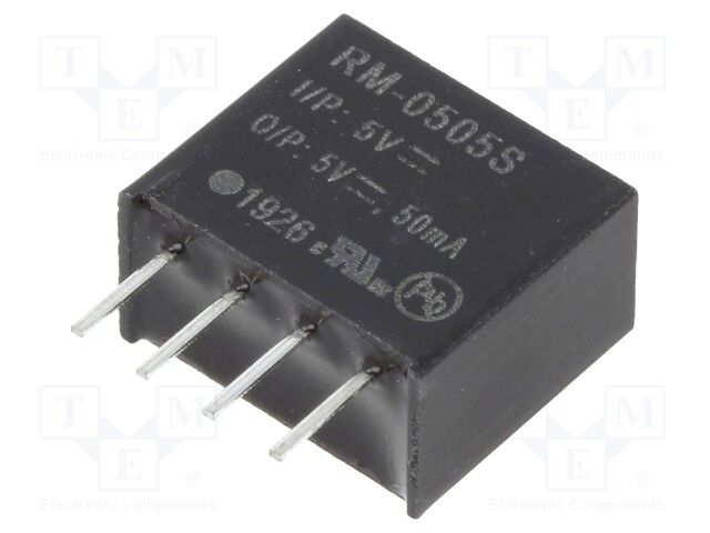 Converter: DC/DC; 0.25W; Uin: 4.5÷5.5V; Uout: 5VDC; Iout: 50mA; SIP4