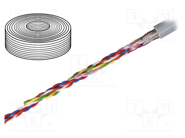 Wire: data transmission; chainflex® CF211; 3x2x0,5mm2; PVC; grey