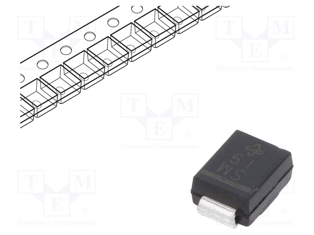 Diode: rectifying; SMD; 1kV; 1.5A; Package: reel,tape; SMB; Ifsm: 50A