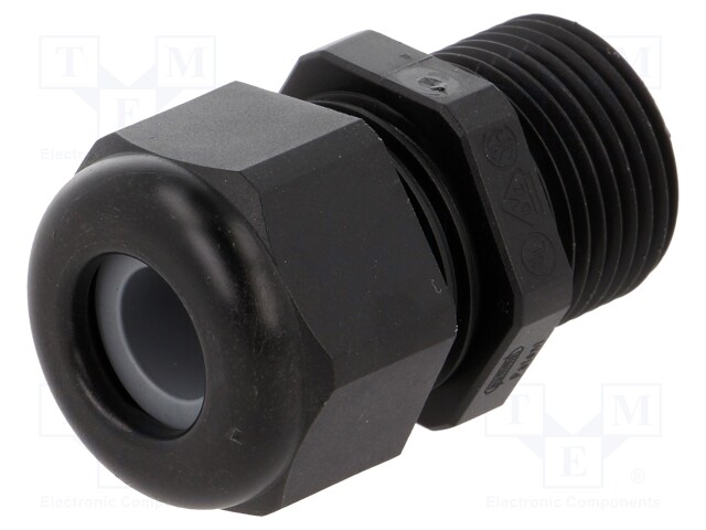 Cable gland; with long thread; M20; IP68; Mat: polyamide; black