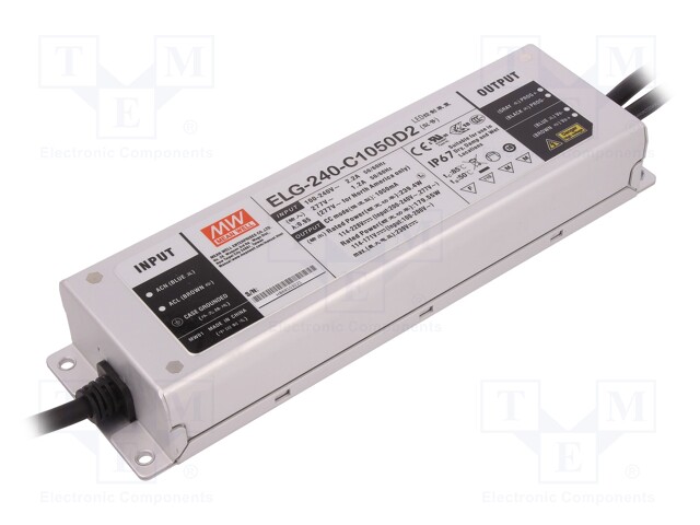 Power supply: switched-mode; LED; 239.4W; 114÷228VDC; 1.05A; IP67