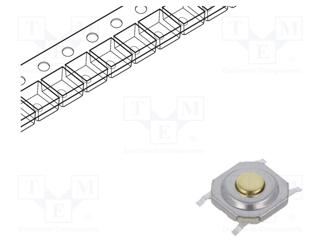 Microswitch TACT; SPST; Pos: 2; 0.05A/32VDC; SMT; none; 2.6N; round